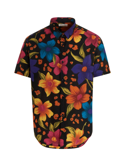 Shop Saint Laurent Floral Print Shirt In Multicolour
