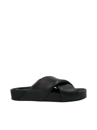 Shop Jil Sander Cross Strap Open Toe Sandals In Black