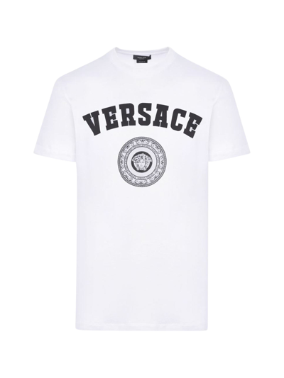 Shop Versace Medusa Print Cotton T-shirt In White
