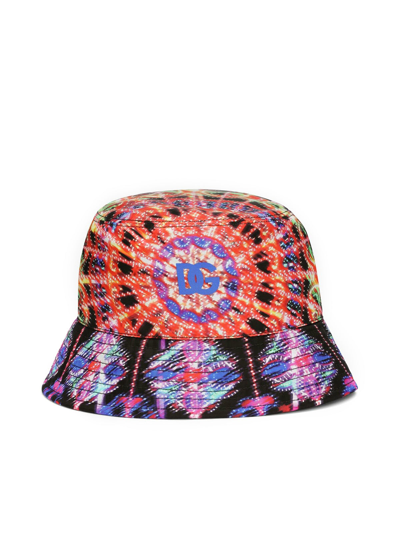 Shop Dolce & Gabbana Nylon Fisherman Hat With Illumination Print In Multicolour