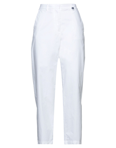 Shop Myths Woman Pants White Size 6 Cotton, Lycra