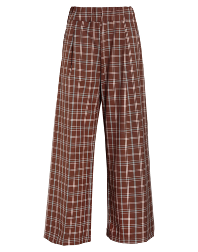 Shop Semicouture Woman Pants Brown Size 8 Polyester, Viscose, Elastane
