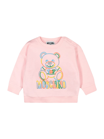 Shop Moschino Kids Sweatshirt For Girls In Apricot