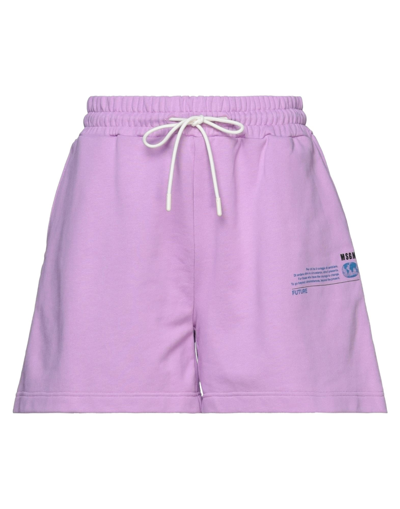 Shop Msgm Shorts & Bermuda Shorts In Mauve