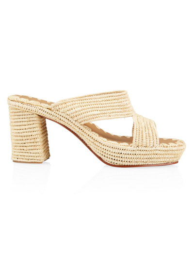 Shop Carrie Forbes Women's Andre Raffia Block-heel Sandals In Natural