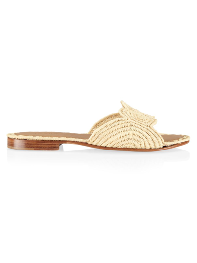 Shop Carrie Forbes Women's Naima Raffia Slides In Natural