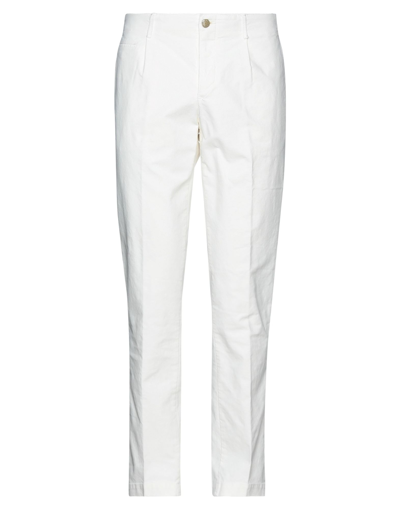 Shop Piatto Man Pants White Size 38 Cotton, Elastane