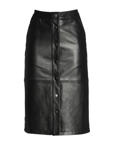Shop Deadwood Woman Midi Skirt Black Size 8 Lambskin