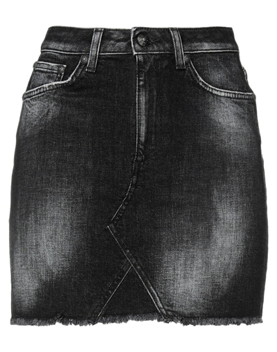Shop Dondup Woman Denim Skirt Black Size 10 Cotton, Elastane