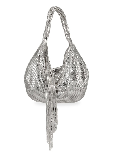 Shop Whiting & Davis Women's Marisol Twisted Mesh Hobo Bag In Silver