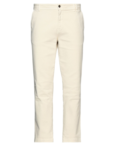 Shop Barmas Man Pants Ivory Size 35 Cotton, Elastane In White