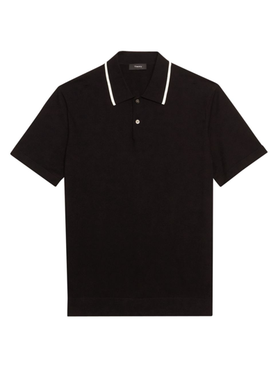 Shop Theory Men's Goris Polo Shirt In Black Ivory