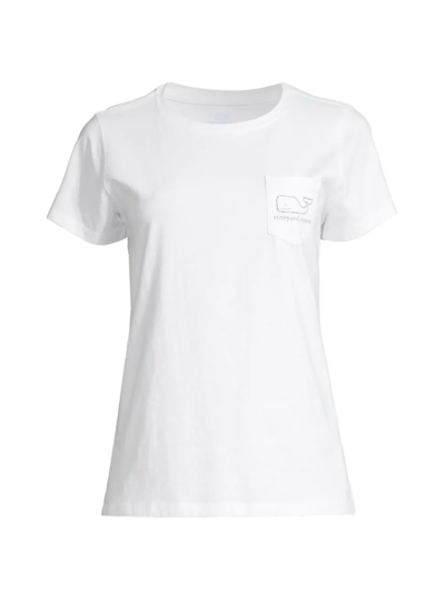 Shop Vineyard Vines Women's Whale Pocket T-shirt In White