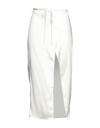 Shop Topshop Woman Maxi Skirt White Size 6 Polyester, Elastane