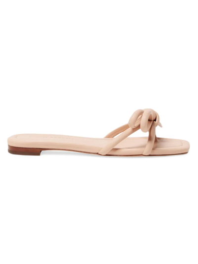 Shop Loeffler Randall Women's Hadley Leather Bow Flat Sandals In Ballet