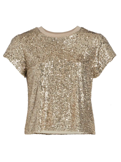 Generation Love Kai Sequined T-shirt In Pale Gold | ModeSens