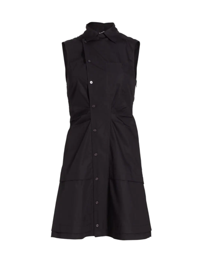 Shop Derek Lam 10 Crosby Women's Satina Tiered Sleeveless Shirtdress In Black
