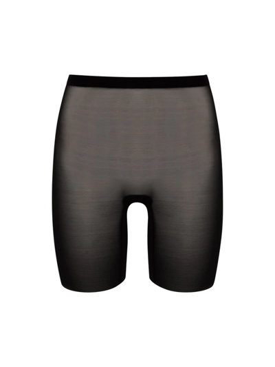 Shop Wolford Women's Tulle Control Shorts In Black