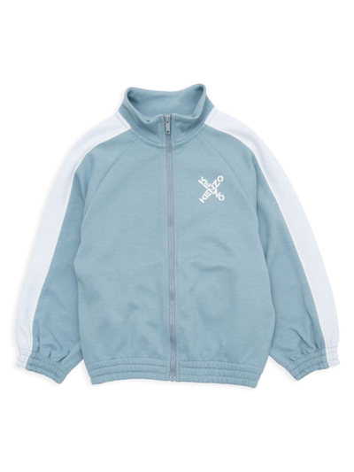 Shop Kenzo Little Boy's & Boy's Cross Logo Track Jacket In Classic Blue