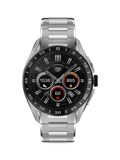 Shop Tag Heuer Connected Calibre E4 Stainless Steel Smart Watch/45mm In Black