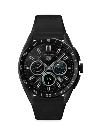 Shop Tag Heuer Men's Connected Calibre E4 Titanium & Rubber Smart Watch/45mm In Black