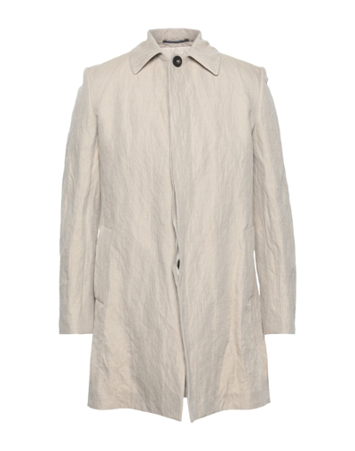 Shop Maestrami Man Overcoat & Trench Coat Sand Size 42 Cotton, Metal In Beige