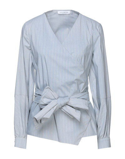 Shop Atos Lombardini Woman Shirt Light Grey Size 6 Cotton, Polyamide, Polyester, Elastane, Lurex