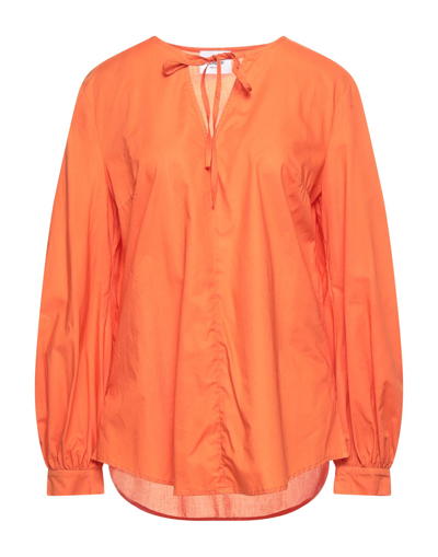 Shop Dondup Woman Top Orange Size 8 Cotton