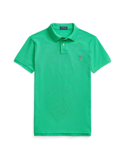 Shop Polo Ralph Lauren Slim Fit Mesh Polo Shirt Man Polo Shirt Green Size L Cotton