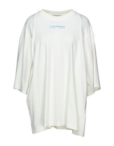 Shop Lourdes New York Woman T-shirt Ivory Size M Cotton In White