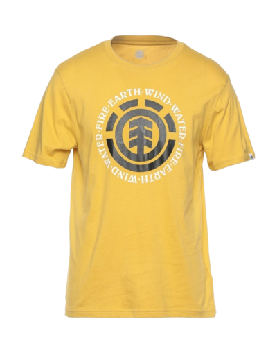 Shop Element Man T-shirt Ocher Size M Organic Cotton In Yellow