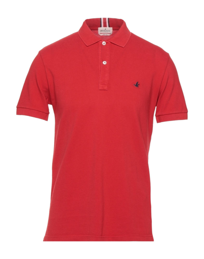 Shop Brooksfield Man Polo Shirt Red Size 48 Cotton