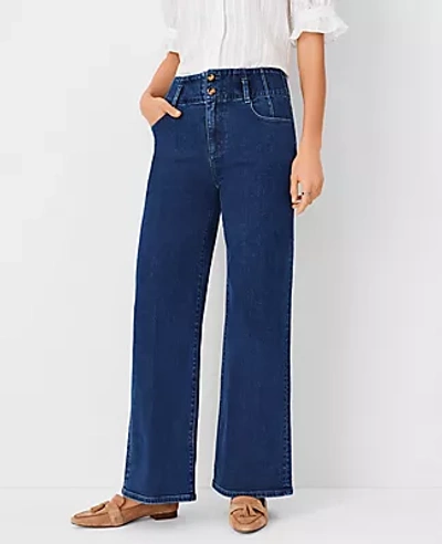 Shop Ann Taylor Tall Sculpting Pocket High Rise Corset Trouser Jeans In Bright Rinse Wash