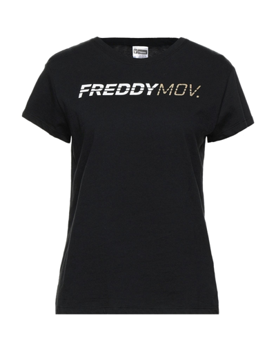 Shop Freddy Woman T-shirt Black Size S Cotton, Modal