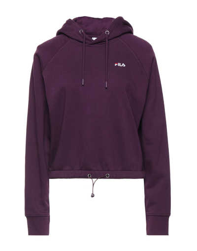 Shop Fila Woman Sweatshirt Dark Purple Size M Organic Cotton, Polyester
