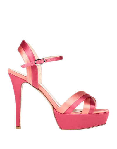 Shop Guido Sgariglia Woman Sandals Fuchsia Size 9 Textile Fibers In Pink
