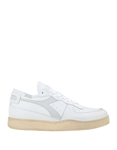 Shop Diadora Heritage Mi Basket Row Cut Man Sneakers White Size 8 Soft Leather