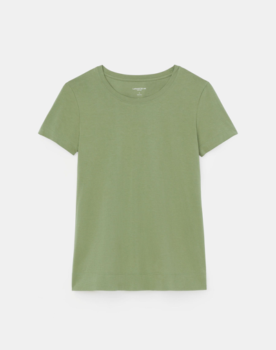 Shop Lafayette 148 Plus-size Cotton Jersey Modern Tee In Topiary