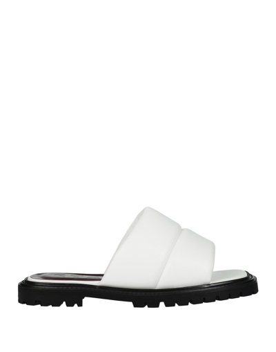 Shop Staud Astro Slide Woman Sandals White Size 8 Polyurethane