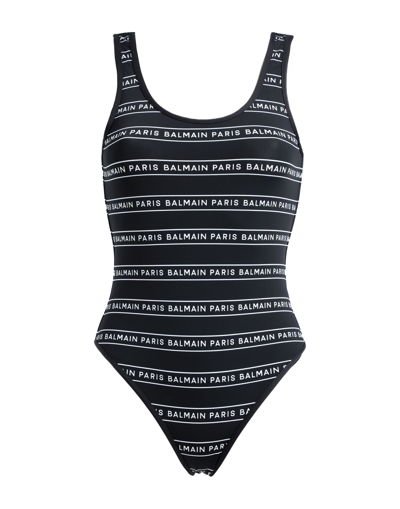 Shop Balmain Woman One-piece Swimsuit Black Size 2 Polyamide, Elastane