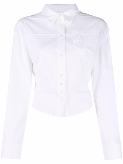 Shop Jacquemus La Chemise Aqua Shirt In White