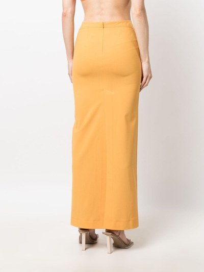 Shop Jacquemus La Jupe Pina Longue Skirt In Orange