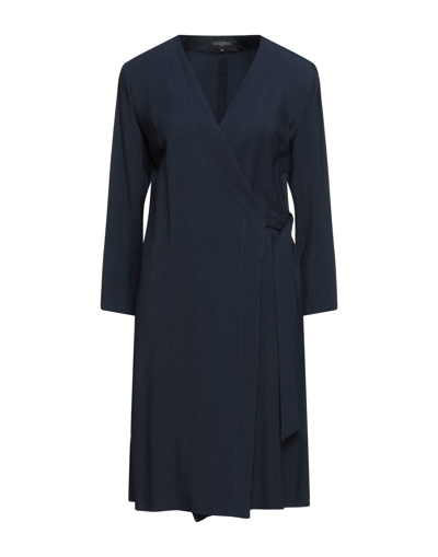 Shop Antonelli Woman Mini Dress Midnight Blue Size 6 Viscose, Virgin Wool, Elastane