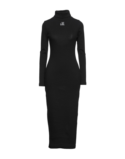Shop Lourdes New York Woman Midi Dress Black Size Xs Cotton, Elastane