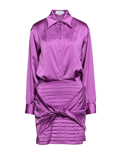 Shop Cinqrue Woman Mini Dress Purple Size Xs Polyester, Elastane