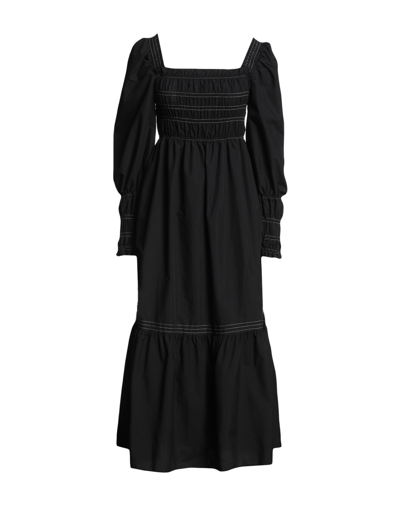 Shop Topshop Woman Midi Dress Black Size 6 Polyester, Cotton
