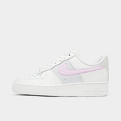 Shop Nike Women's Air Force 1 '07 Low Se Velvet Swoosh Casual Shoes In Summit White/regal Pink/light Bone