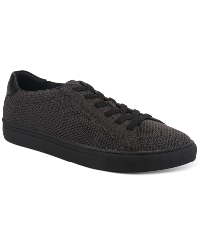 Shop Alfani Men's Caden Knit Lace-up Sneakers, Created For Macy's Men's Shoes In Black