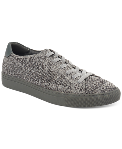 Shop Alfani Men's Caden Knit Lace-up Sneakers, Created For Macy's In Grey