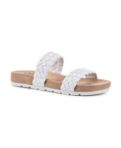 Shop Cliffs By White Mountain Women's Truly Slide Sandals In White Smooth